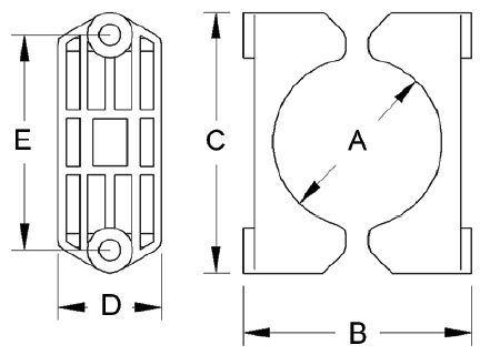 BICON-Prysmian-Plastic-Two-Bolt-Cable-Cleat-374AA-Series